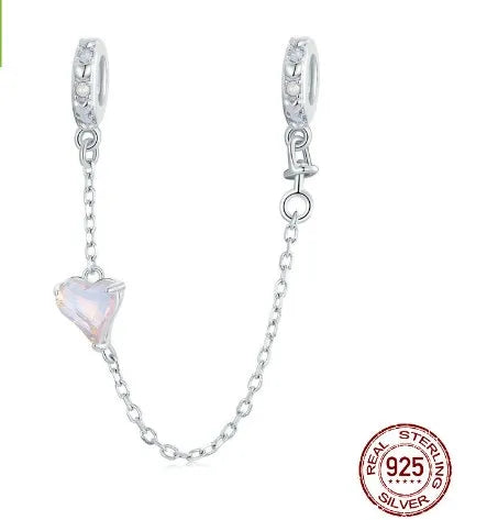 1 Piece 12 * 14mm Hole 4~4.9mm 925 Sterling Silver Zircon White Gold Plated Bear Heart Shape Polished Pendant Beads Jewelry Accessories