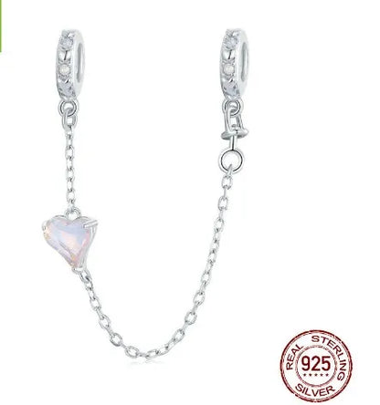 1 Piece 12 * 14mm Hole 4~4.9mm 925 Sterling Silver Zircon White Gold Plated Bear Heart Shape Polished Pendant Beads Jewelry Accessories