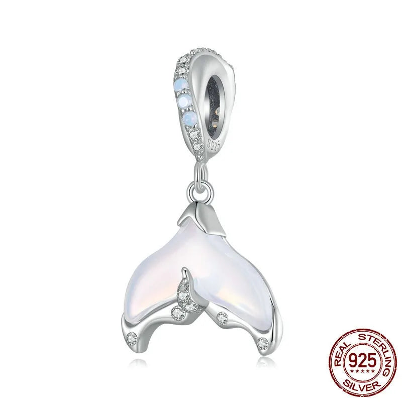 1 Piece 13 * 23mm 20 * 12mm Hole 4~4.9mm 925 Sterling Silver Jellyfish Heart Shape Fish Tail Polished Pendant Beads Jewelry Accessories