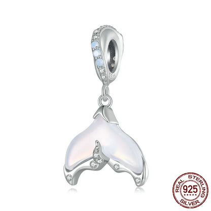 1 Piece 13 * 23mm 20 * 12mm Hole 4~4.9mm 925 Sterling Silver Jellyfish Heart Shape Fish Tail Polished Pendant Beads Jewelry Accessories