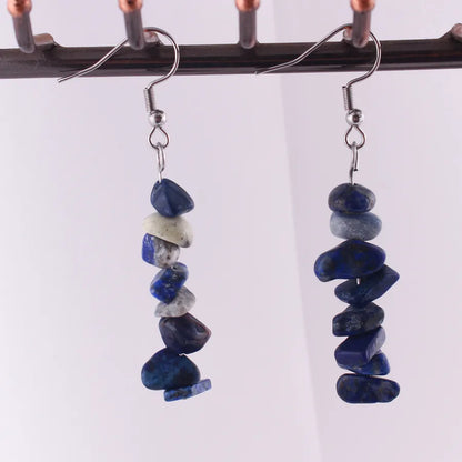 1 Pair Simple Style Geometric Patchwork natural stone Drop Earrings