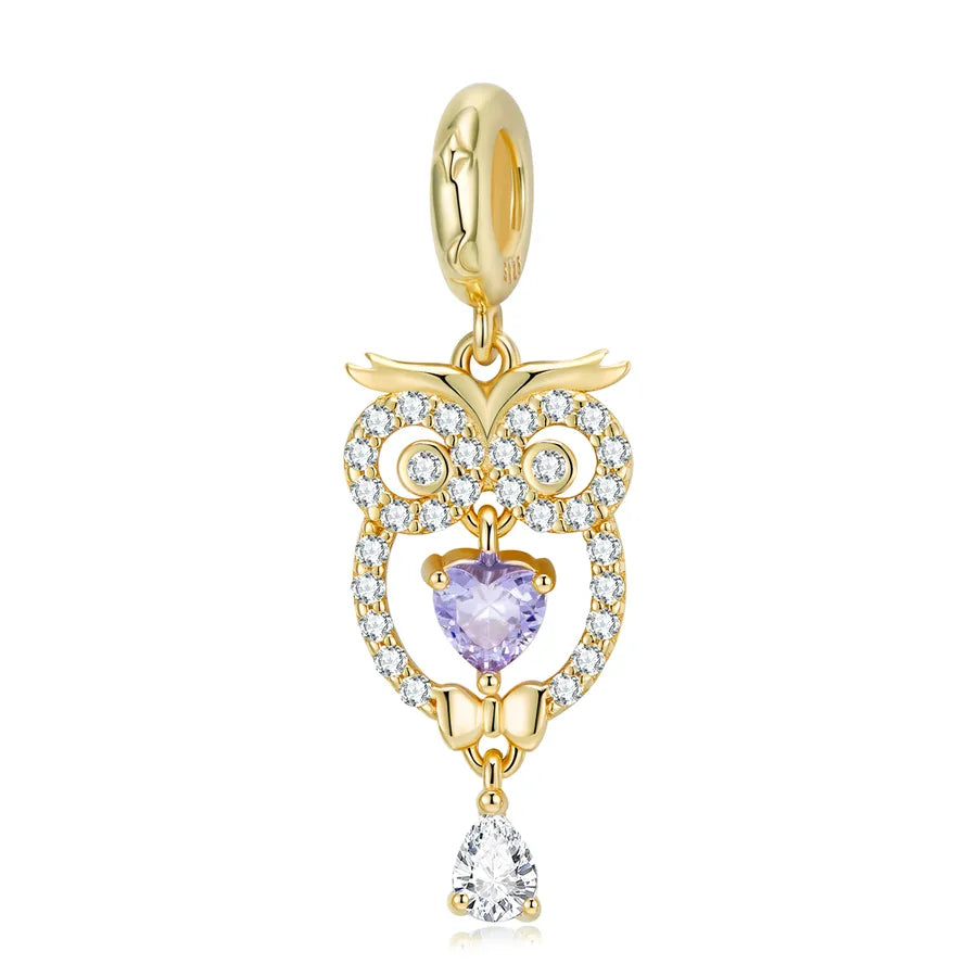 1 Piece 925 Sterling Silver Zircon Owl Jewelry Accessories