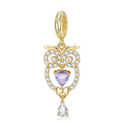 1 Piece 925 Sterling Silver Zircon Owl Jewelry Accessories