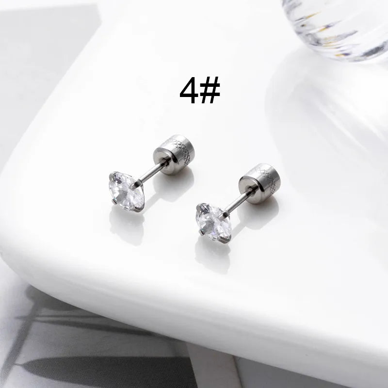 1 Pair Hip-Hop Geometric Cross Feather Plating 316 Stainless Steel  Earrings