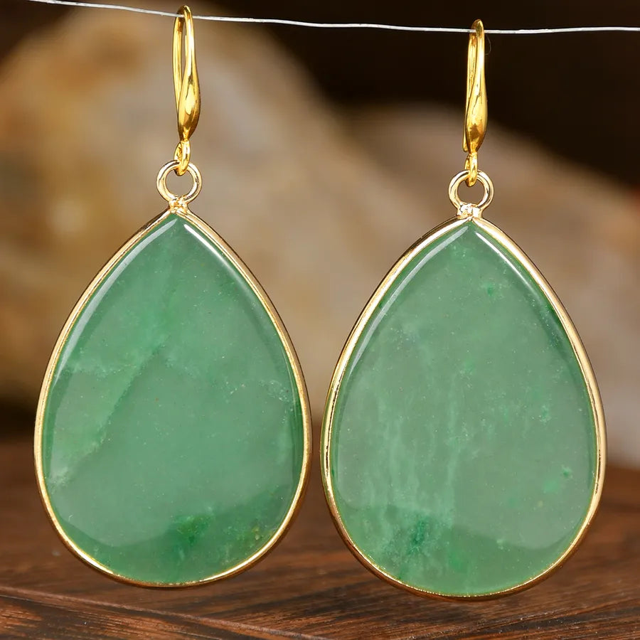 1 Pair Elegant Luxurious Water Droplets natural stone Drop Earrings