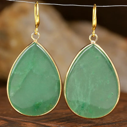 1 Pair Elegant Luxurious Water Droplets natural stone Drop Earrings