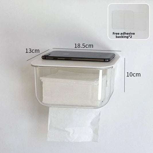 Transparent tissue box household wall-mounted bedroom bathroom toilet paper box wash towel wall storage box wholesale
