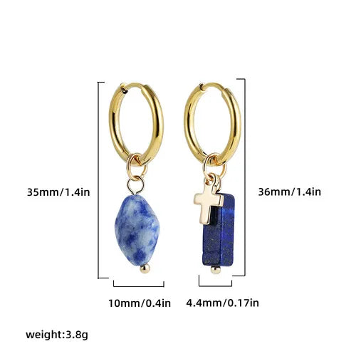 1 Pair Modern Style Geometric natural stone Drop Earrings