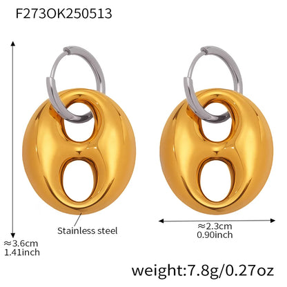 1 Pair Casual Glam Hip-Hop Geometric Polishing Plating 304 Stainless Steel 18K Gold Plated Drop Earrings