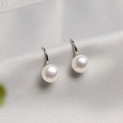 1 Pair Freshwater Pearl Solid Color Earrings