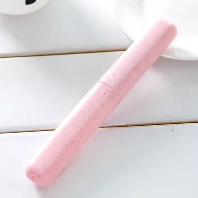 Candy color toothbrush box portable wash scrub toothbrush storage box for business trip wheat straw toothbrush box