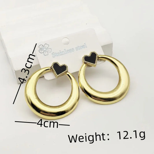 1 Pair Modern Style Commute Heart Shape 304 Stainless Steel 18K Gold Plated Butterfly Backs Ear Studs
