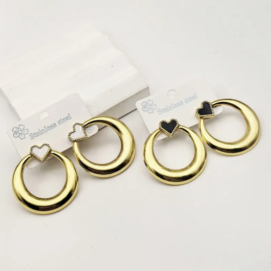 1 Pair Modern Style Commute Heart Shape 304 Stainless Steel 18K Gold Plated Butterfly Backs Ear Studs