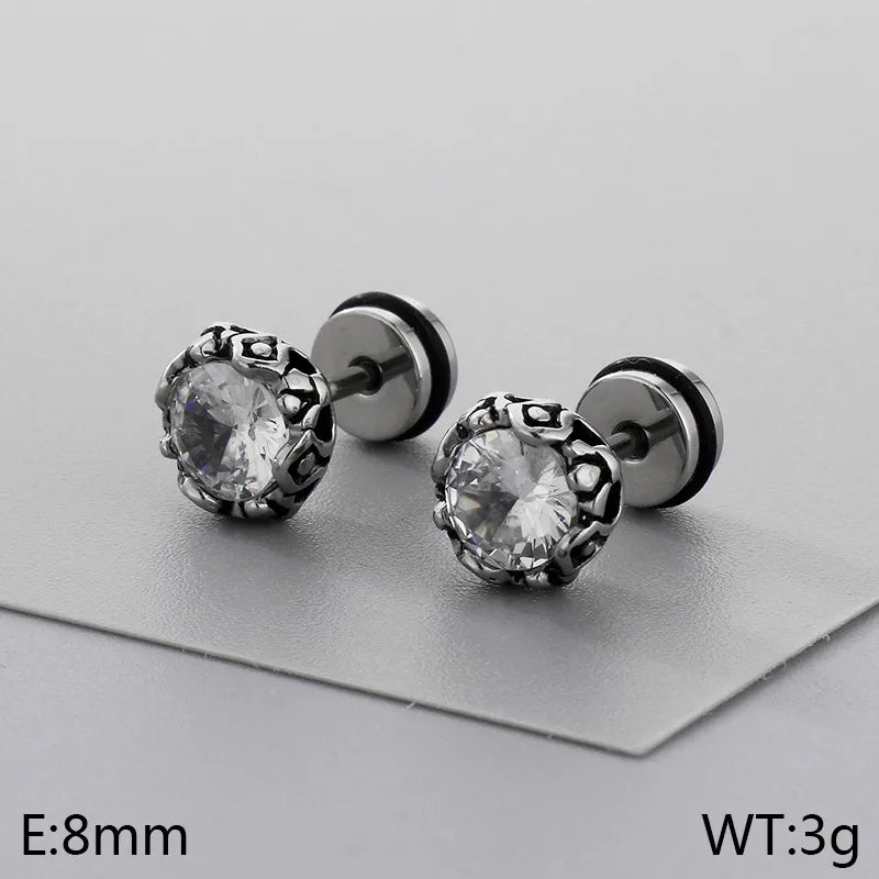 1 Pair Simple Style Geometric Round 304 Stainless Steel 18K Gold Plated Ear Studs