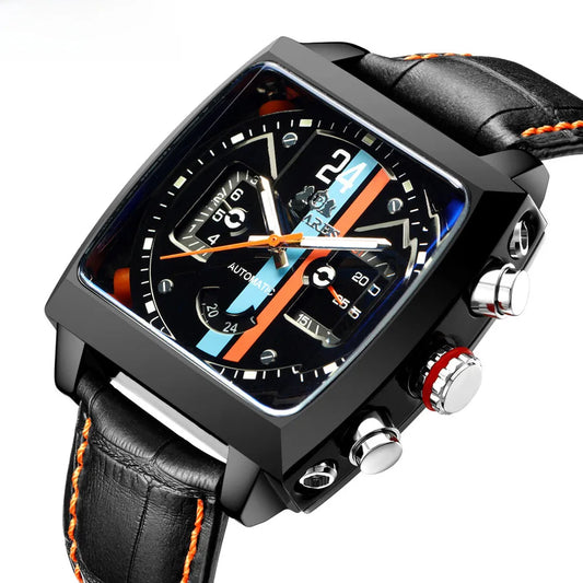 Automatic Mechanical Multifunctional Luminous Leather Men's Square Watch AUTOMATIC WATCH