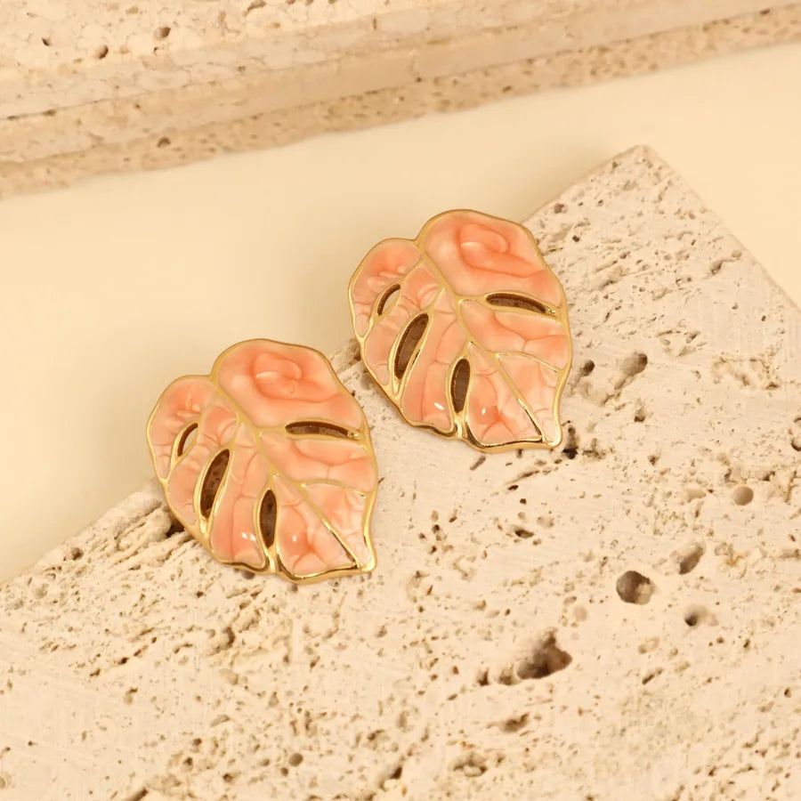 1 Pair IG Style Fairy Style Romantic Leaves Butterfly 304 Stainless Steel Ear Studs