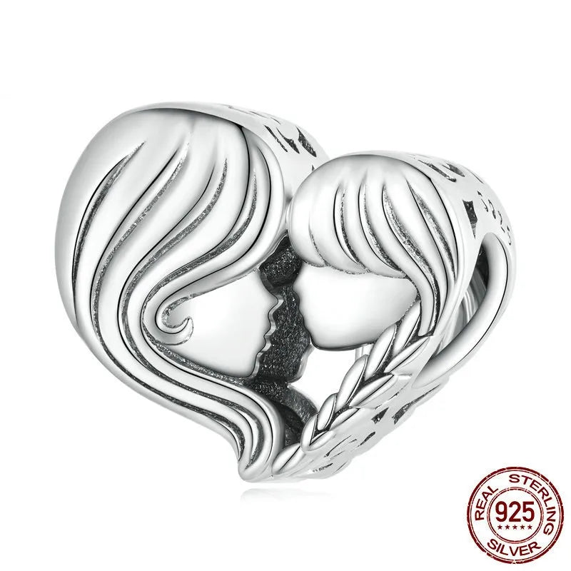 1 Piece 10*20cm Hole 4~4.9mm 925 Sterling Silver Zircon Paw Print Heart Shape Polished Pendant Beads Jewelry Accessories