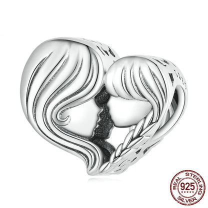 1 Piece 10*20cm Hole 4~4.9mm 925 Sterling Silver Zircon Paw Print Heart Shape Polished Pendant Beads Jewelry Accessories