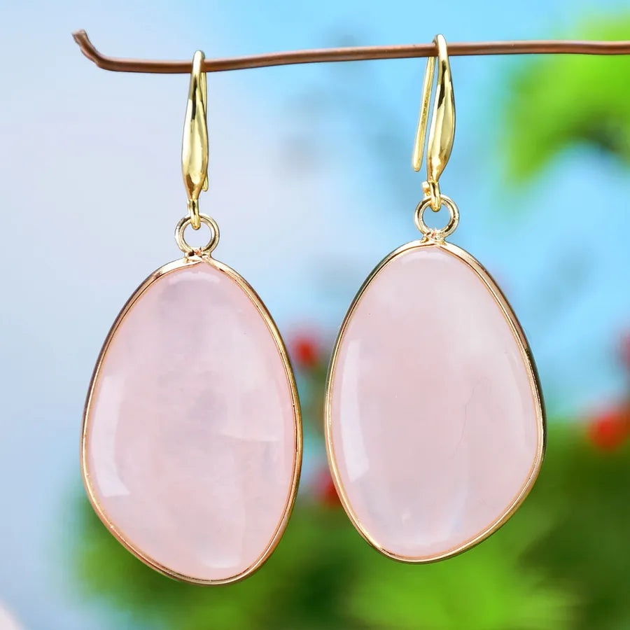 1 Pair Elegant Modern Style Geometric Three-dimensional natural stone Drop Earrings