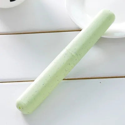 Candy color toothbrush box portable wash scrub toothbrush storage box for business trip wheat straw toothbrush box