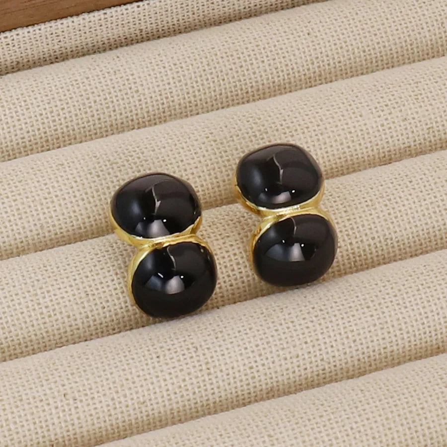 1 Pair Elegant Lady Simple Style Square 304 Stainless Steel 18K Gold Plated Ear Studs