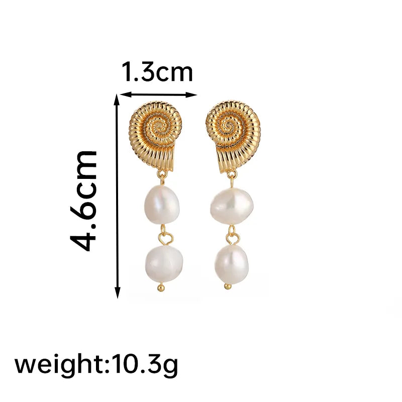 1 pair glam classical heart shape flower plating inlay copper freshwater pearl 18k gold plated ear studs