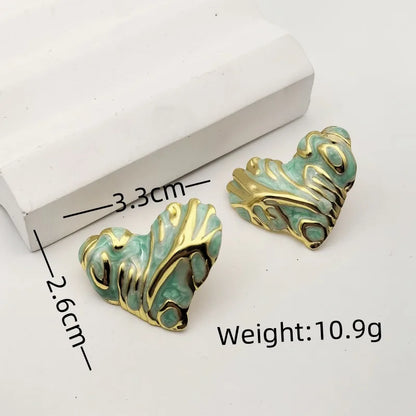 1 Pair Classical Retro Heart Shape 304 Stainless Steel Butterfly Backs Ear Studs