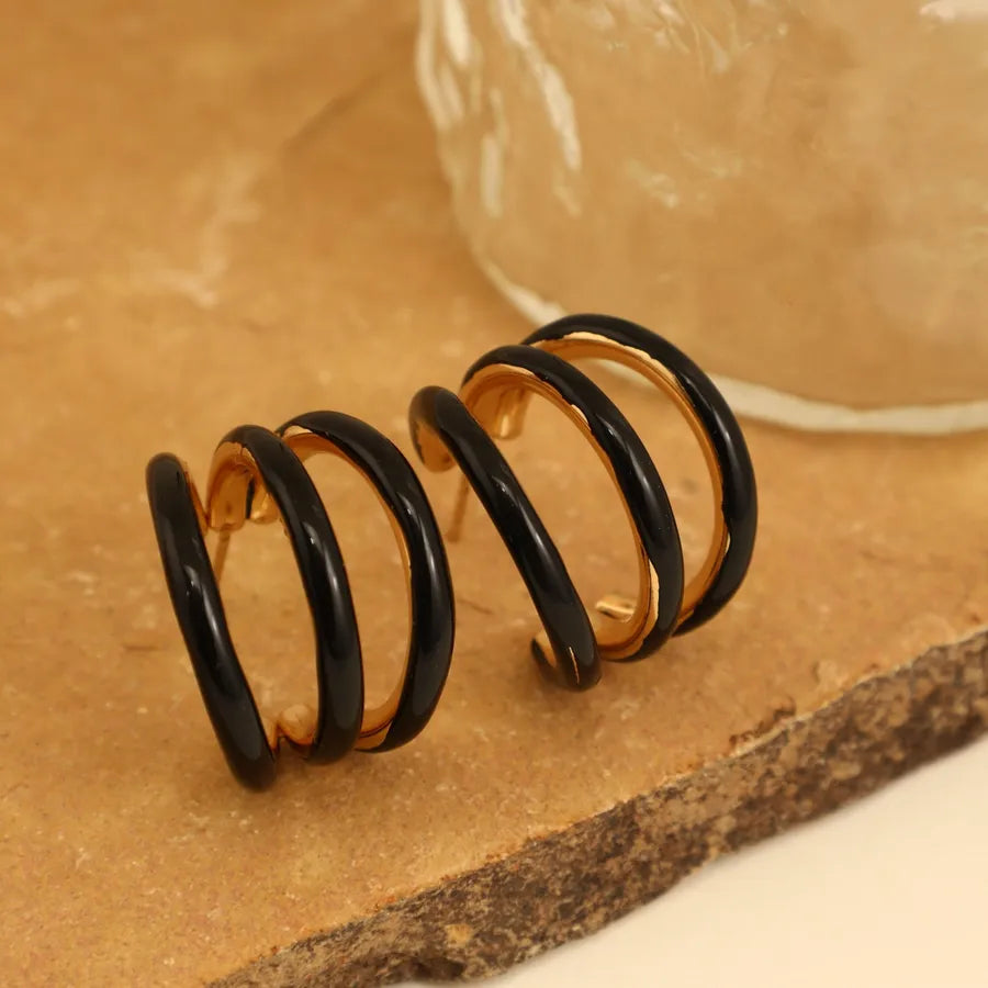 1 Pair French Style Romantic Streetwear C Shape 304 Stainless Steel Ear Studs