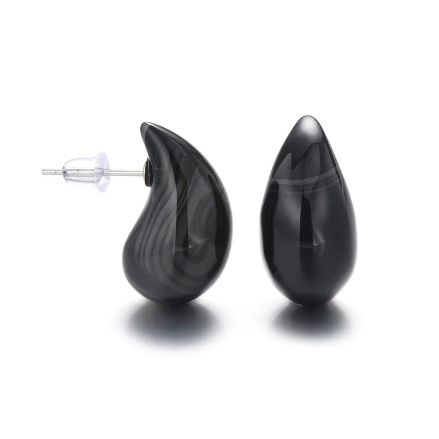 1 Pair Exaggerated Novelty Streetwear Water Droplets natural stone Gem Agate Ear Studs