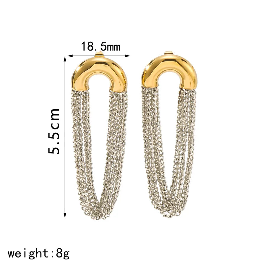 1 Pair IG Style Geometric 304 Stainless Steel 18K Gold Plated Butterfly Backs Earrings