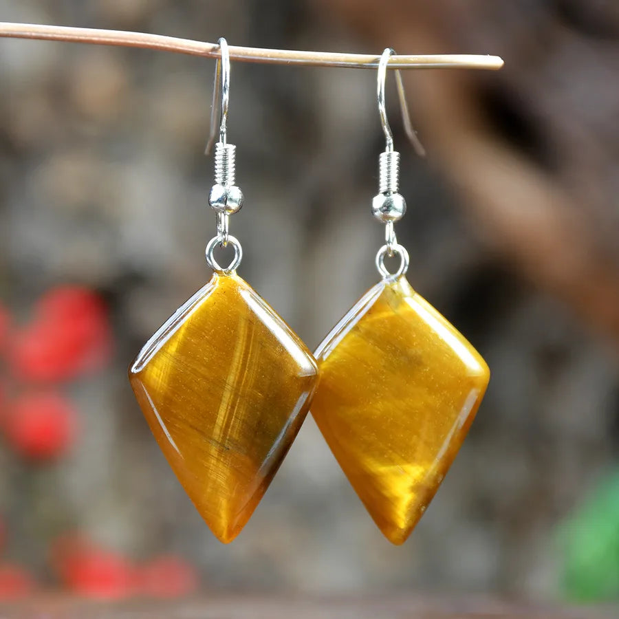 1 Pair Vacation Classic Style Geometric Alloy natural stone Drop Earrings