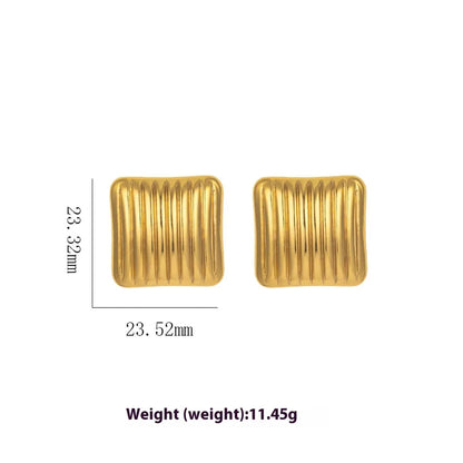 1 Pair Elegant Modern Style Geometric Plating Titanium Steel Ear Studs