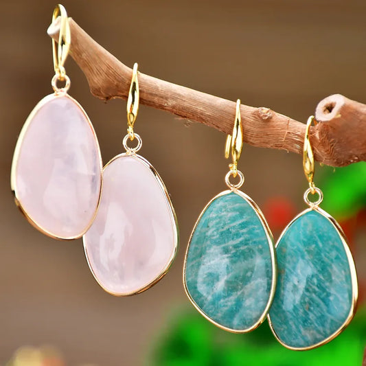 1 Pair Elegant Modern Style Geometric Three-dimensional natural stone Drop Earrings