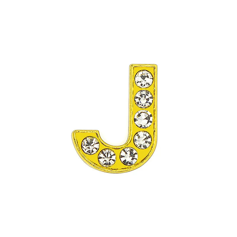 1 Piece 12mm Hole 6~9.9mm Alloy Rhinestones Letter DIY Ornament Accessories Beads