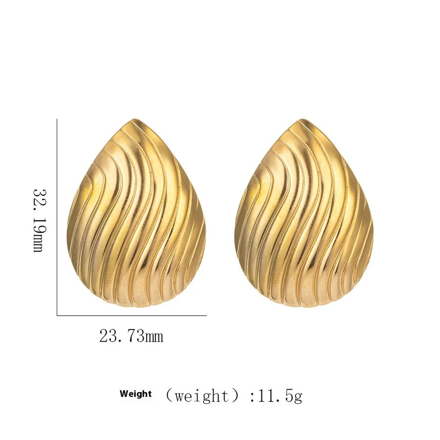 1 Pair Elegant Modern Style Geometric Plating Titanium Steel Ear Studs