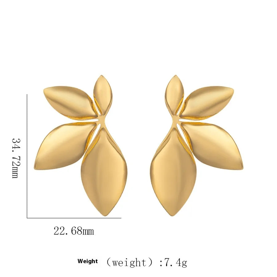 1 Pair Elegant Modern Style Geometric Plating Titanium Steel Ear Studs