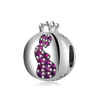 1 Piece 925 Sterling Silver Zircon Letter Heart Shape Crown Jewelry Accessories