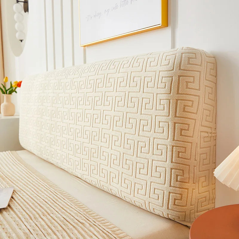 Simple Japanese Style Three-Dimensional Jacquard Headcover Full Covering Bedside Backrest Dust Cover Soft Covering Headcover