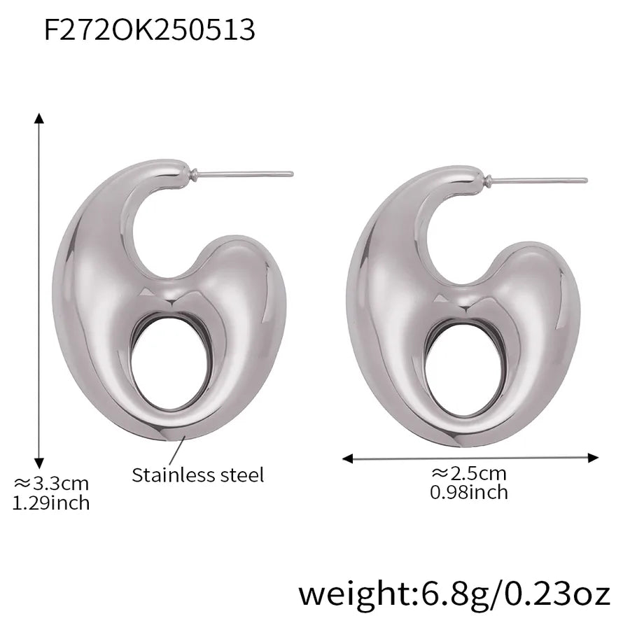 1 Pair Casual Glam Hip-Hop Geometric Polishing Plating 304 Stainless Steel 18K Gold Plated Drop Earrings