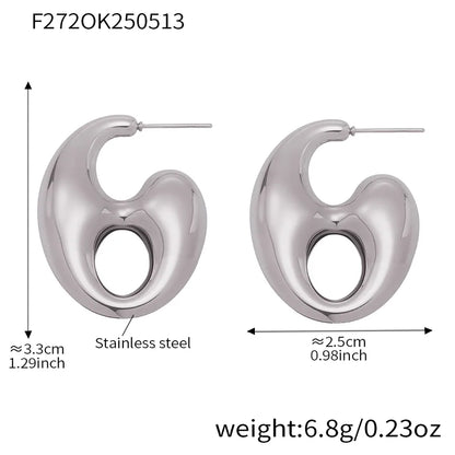 1 Pair Casual Glam Hip-Hop Geometric Polishing Plating 304 Stainless Steel 18K Gold Plated Drop Earrings