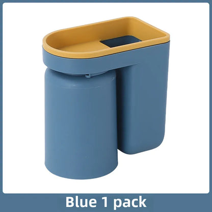 Wash cup wall-mounted toothbrush holder wholesale punch-free toothbrush cup suit wall-mounted household toothbrush holder storage rack