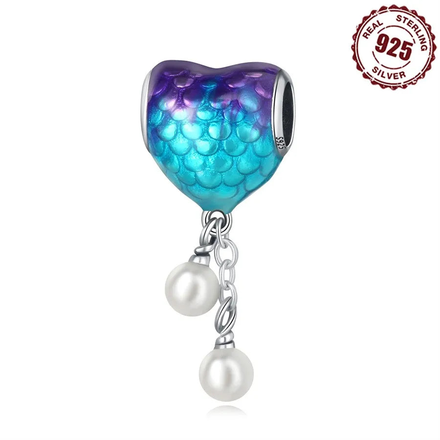 1 Piece 925 Sterling Silver Pearl Zircon Tortoise Polished Pendant Beads Spacer Bars Jewelry Accessories