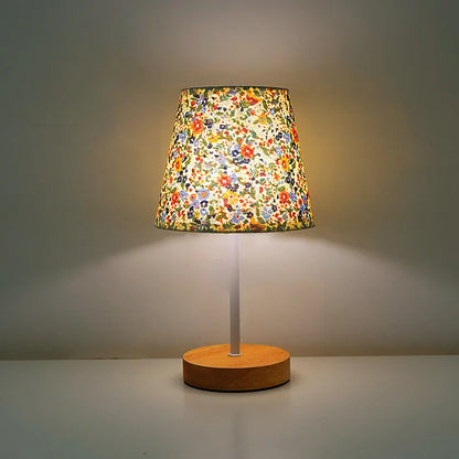 Nordic Style Solid Wood Fabric Decorative Table Lamp Bedroom Bedside Lamp Simple Remote Control Night Light Energy Saving Led