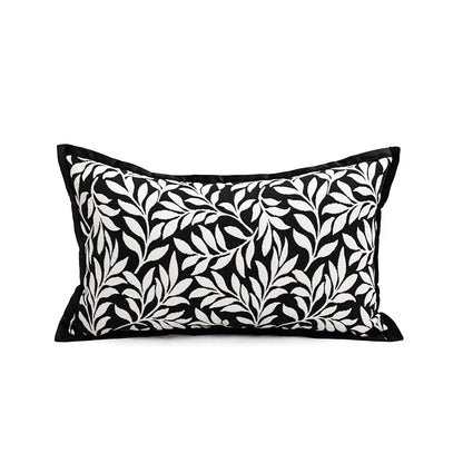 Modern Minimalist Refreshing Black White Sofa Pillow Backlight Luxury Bedside Cushion Cover Stripe Plant Floral Heart Shape Pattern