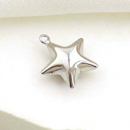 1 Piece 16 * 19mm Copper Star Heart Shape Polished Pendant Jewelry Accessories