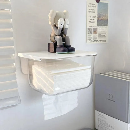 Transparent tissue box household wall-mounted bedroom bathroom toilet paper box wash towel wall storage box wholesale
