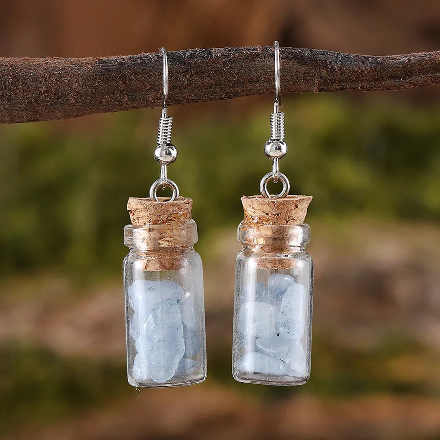 1 Pair Retro Drift bottle natural stone Drop Earrings