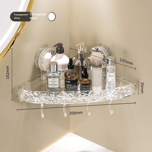 Bathroom suction cup triangle storage rack punch-free wall-mounted shelf bathroom toilet washstand corner storage rack