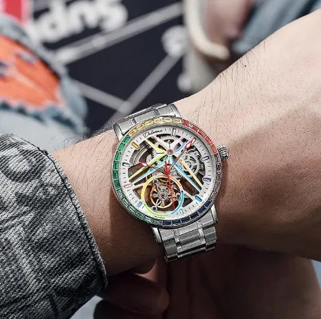 Sports Geometric Butterfly Double Snap Mechanical Watch Men's Watches