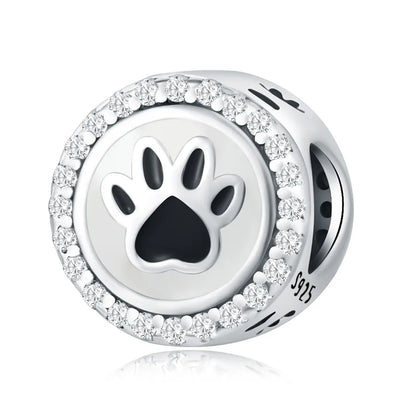 1 Piece 10*5mm 925 Sterling Silver Zircon Dog Cat Pendant Beads Jewelry Accessories